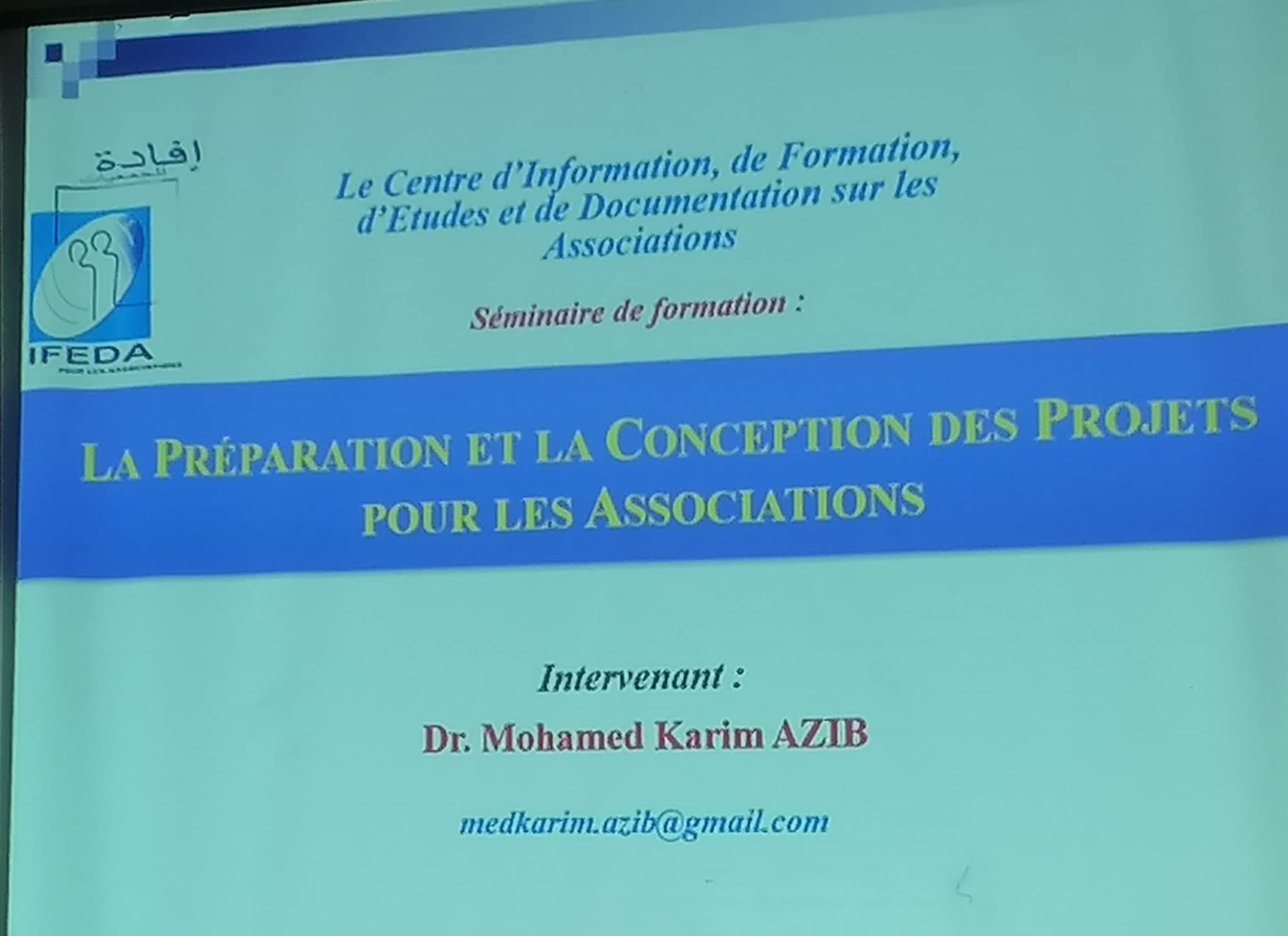 Project Preparation and Design for Associations (Training of ADRÏC members by the IFEDA Center)